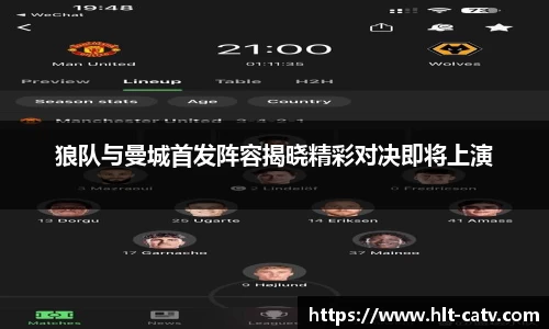 狼队与曼城首发阵容揭晓精彩对决即将上演